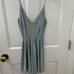 sage green romper from urban outfitters
